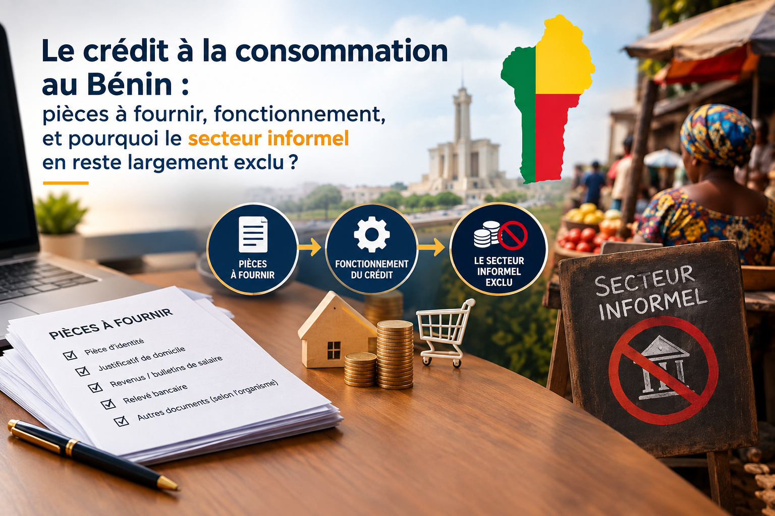 Le crédit à la consommation au Bénin : pièces à fournir, fonctionnement, et pourquoi le secteur informel en reste largement exclu ?